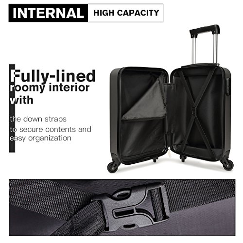 Kono Lekka walizka z twardą skorupą 4 kółka obrotowe ABS bagaż podróżn - obrazek 6