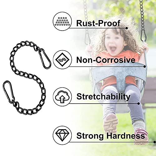 Qweri Łańcuszek na fotel wiszący, łańcuszek przedłużający z karabińczykiem, łańcuszek przedłużający do foteli wiszących, hamaków, worków z piaskiem, do jogi, studia fitness - obrazek 6