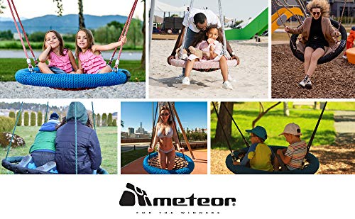 Huśtawka Bocianie Gniazdo Hamak Fotel Wiszący Okrągła Z Siatką Zabawka Dla Dzieci Do Siedzenia Na Zewnątrz Huśtawki Do Wnętrz 150 kg Regulowana Do Powieszenie Na Drzewie Dla Chłopców Dziewczynek - obrazek 2