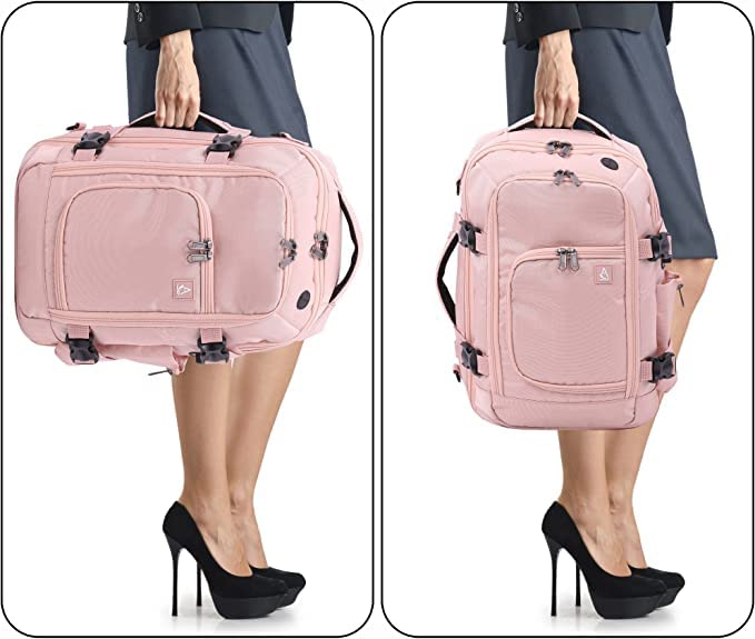 Aerolite plecak maksymalny dopuszczalny rozmiar bagażu podręcznego Ryanair 40 x 20 x 25 cm, zatwierdzony bagaż podręczny, lekka torba na ramię, plecak, torba lotnicza z zamkami YKK - obrazek 2