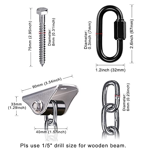 BeneLabel Drewno/betonowy wieszak celingowy 180° obrotowy hamak huśtaw - obrazek 2