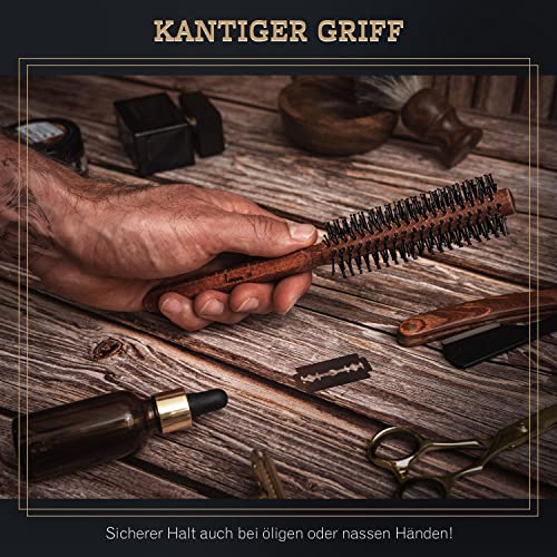 lampox Męska okrągła szczotka do brody, stylizacja brody, szczotka do - obrazek 4