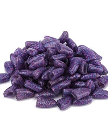 Hffheer Nakładki na paznokcie dla psów, 100 sztuk, kolorowe, miękkie nakładki na pazury dla zwierząt domowych, do kontroli łap za pomocą kleju i aplikatorów, fioletowe L