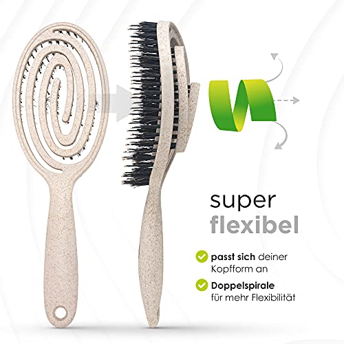 FABCARE Bio szczotka do włosów z włosia dzika okrągła, plus ebook - sz - obrazek 9