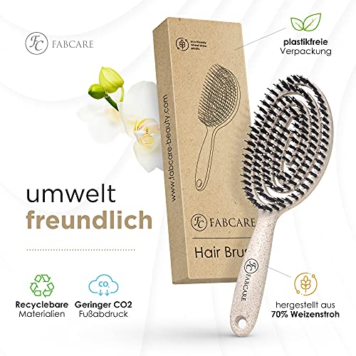 FABCARE Bio szczotka do włosów z włosia dzika okrągła, plus ebook - sz - obrazek 7