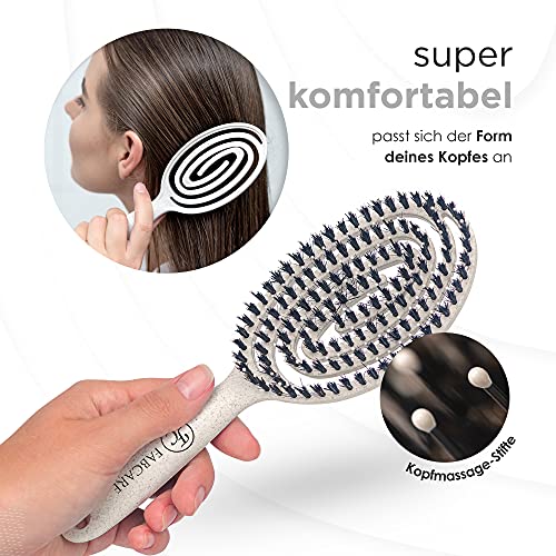 FABCARE Bio szczotka do włosów z włosia dzika okrągła, plus ebook - sz - obrazek 4