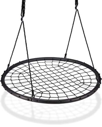 Relaxdays Huśtawka ogrodowa z siatką, Ø 120 cm, ogrodowa huśtawka tale