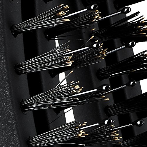 Olivia Garden Składana szczotka do włosów Fingerbrush On The Go Smooth & Style, do czesania, wygładzania i pielęgnacji, w podróży, z wbudowanym lusterkiem, włosie dzika i antystatyczne włosie nylonowe - obrazek 3