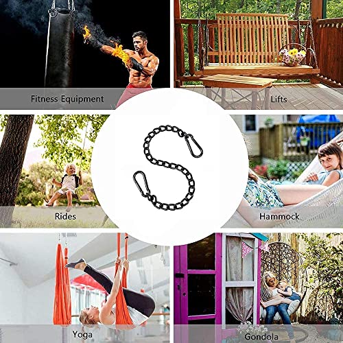Qweri Łańcuszek na fotel wiszący, łańcuszek przedłużający z karabińczykiem, łańcuszek przedłużający do foteli wiszących, hamaków, worków z piaskiem, do jogi, studia fitness - obrazek 3