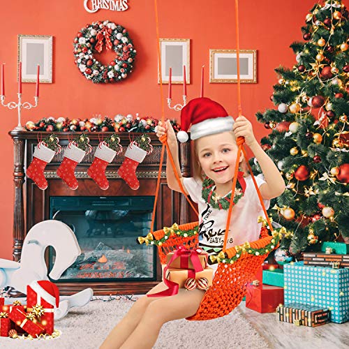 Huśtawka dla dzieci, mały fotel wiszący, huśtawka ogrodowa, wiszący hamak, huśtawka ogrodowa, huśtawka talerzowa, dla dzieci w pomieszczeniach, na zewnątrz, do pokoju dziecięcego (obciążenie do 150 kg) - obrazek 6