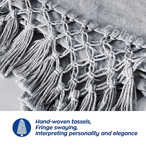 Chihee Krzesło hamakowe duże relaksujące wiszące krzesło huśtawkowe, bawełniany splot dla najwyższego komfortu, eleganckie frędzle, kreatywny metal, mocny drążek, 3-częściowe połączenie, zdejmowane, łatwe w instalacji - obrazek 3