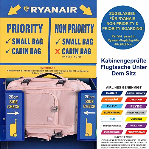 Aerolite plecak maksymalny dopuszczalny rozmiar bagażu podręcznego Ryanair 40 x 20 x 25 cm, zatwierdzony bagaż podręczny, lekka torba na ramię, plecak, torba lotnicza z zamkami YKK - obrazek 4