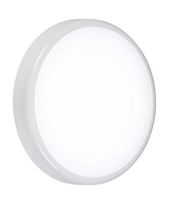 Knightsbridge CCT LED Bulkhead Light, Polycarbonat, Cct, CCT Emergency with Sensor 20W 230V