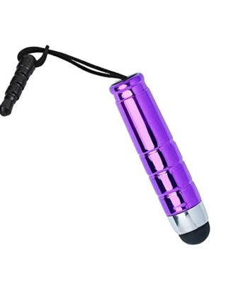 Mini rysik Stylus Pen, uniwersalny przenośny rysik Stylus Pen Touch Pen z Jack 3,5 mm, stylowa miękka główka wodoodporny krótki rysik do smartfonów, tabletów z systemem Android, fioletowy