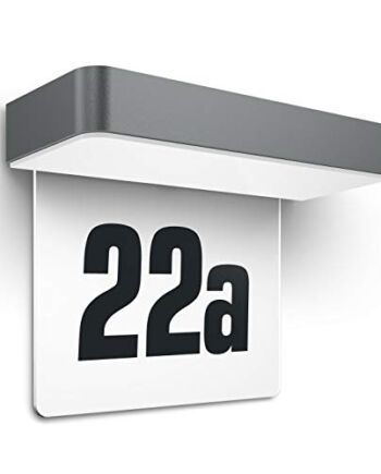 Steinel XSolar SOL-O HN lampa z numerem domu, lampa solarna z podświetlanym numerem domu, przełącznik zmierzchowy, akumulator 2000 mAh, antracyt, 065935