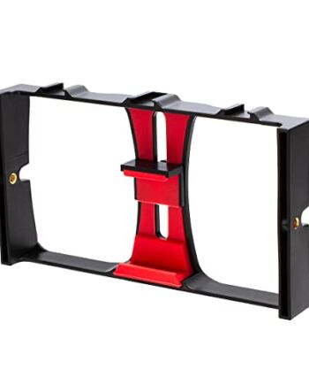 Omosege Stabilizator ręczny do kamery wideo, do smartfona, uchwyt do telefonu komórkowego, stabilizator dłoni