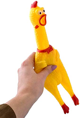 ProLeo 4 sztuki gumowych piszących kur, zabawka żółta, guma, piszczenie kur, nowość i trwała guma kurczak, gadżet do dekompresji - obrazek 5