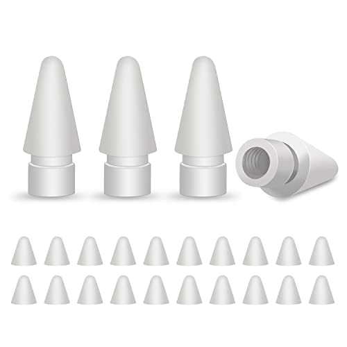 Sweetone Końcówki kompatybilne z Apple Pencil Tip 1. generacji i 2. generacji, 4 opakowania końcówek wymiennych do Apple Pencil wysoka czułość końcówki do iPada Pro iPencil stalówki (białe)