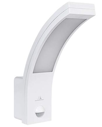 Maclean MCE244 ACU lampa LED z czujnikiem ruchu na podczerwień, 140°, zasięg 9 m, IP54, wodoszczelna do użytku na zewnątrz (z zasilaniem awaryjnym)