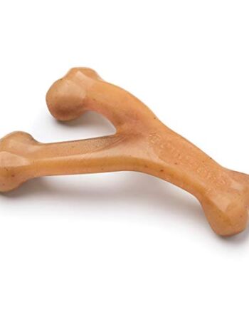 Benebone Trwała zabawka do żucia dla psów Wishbone dla agresywnych żuzaczy, prawdziwego kurczaka, średnia, wyprodukowana w USA.