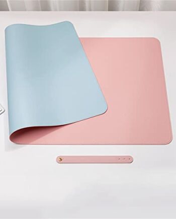 KLAYOVE Podkładka na biurko, wielofunkcyjna podkładka pod mysz, do biura, pod laptopa, podkładka pod mysz dla graczy, skóra poliuretanowa, ochrona stołu, do biura/domowego biura (100 x 50 cm)