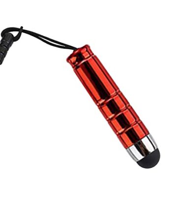 Mini rysik dotykowy Stylus Pen, uniwersalny przenośny rysik Stylus Pen z wtyczką 3,5 mm, stylowy miękki głowa wodoodporny krótki rysik do smartfonów, tabletów z systemem Android, czerwony