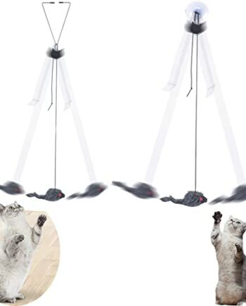 Interaktywna zabawka dla kota 2 w 1, interaktywna zabawka dla kotów, do futryny drzwi, interaktywna zabawka dla kota z przyssawką, pluszowa mysz do futryny drzwi