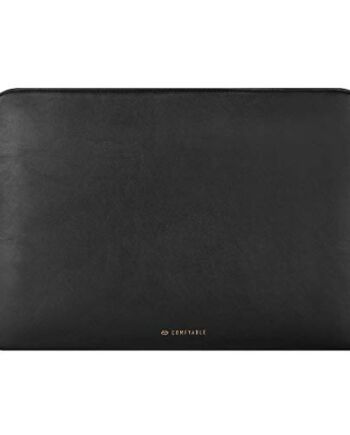Comfyable Slim Protective Laptop Sleeve 13-14 inch for MacBook Pro 14" M2 2023 Pro/Max & M1 2021 A2442, All 13-13" MacBook Pro & MacBook Air M2 M1, PU Leather Bag Cover Notebook Case for Mac, Black