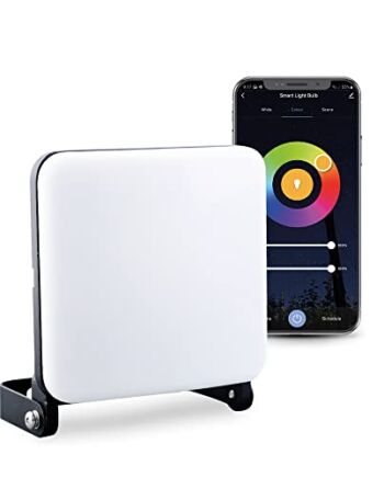 Garza Smarthome inteligentny reflektor LED, Wi-Fi, 24 W, możliwość ściemniania, białe światło, ze zmianą intensywności, temperatury i koloru, programowalny, kompatybilny z Amazon Alexa i Google Home