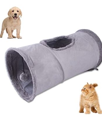 Tunel dla kota, rurka, zabawka dla kotów, tunel do zabawy dla kotów, składany tunel do zabawy z zamszu, dla wszystkich kotów i małych zwierząt, 1 jaskinia 50 x 25 cm, zabawka dla kota