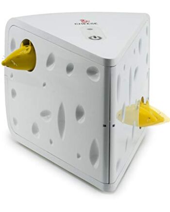 PetSafe FroliCat zabawka dla kotów Cheese, ser z 2 myszami, interaktywna do napędu zabawkowego i polowania, dla kotów