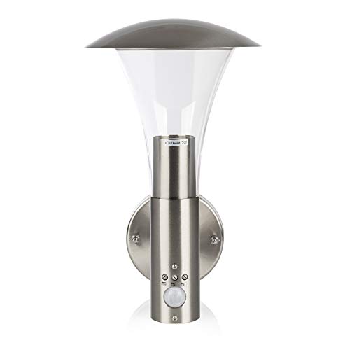 Smartwares 5000.318 Milo lampa ścienna ze stali nierdzewnej, czujnik ruchu, okucie E27, nowoczesne wzornictwo - obrazek 5