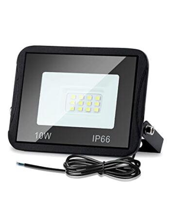 Lospitch 10W reflektor LED zewnętrzny, super jasny reflektor LED 900LM, reflektor zewnętrzny IP66 wodoodporny, reflektor 6000K zimna biel, do ogrodu, garażu, boiska sportowego, hotelu (bez wtyczki)