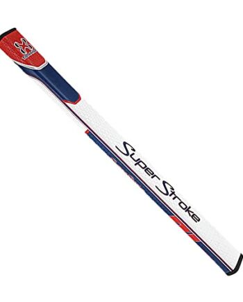 SuperStroke Unisex's Traxion Flatso Golf Club uchwyt, biały/czerwony/niebieski, 100 g, 43 cm, rdzeń 0,58 cala