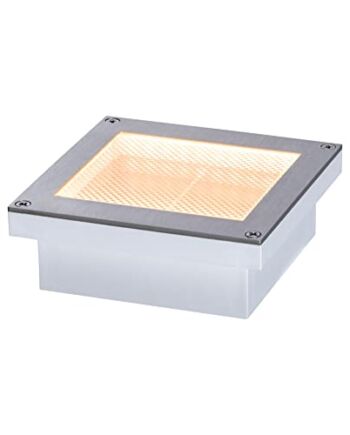 Paulmann 94724 LED solarna oprawa dogruntowa Aron czujnik ruchu przyjazna owadom IP67 100x100mm 2200K 0,5W 5lm Biały kwadrat stal szlach. tw. sztuczne