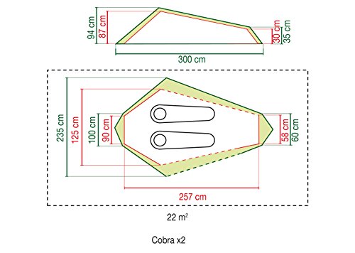 Coleman Cobra 2 namiot trekkingowy, kemping lub festiwale, mały rozmiar po spakowaniu, pasuje do plecaka, wodoszczelny HH 3000 mm, dla dwóch osób - obrazek 2
