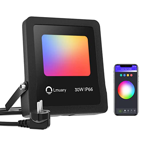 Lumary Reflektor LED 30 W Smart LED, IP66, wodoszczelny reflektor LED, kompatybilny z Alexa/Google Home