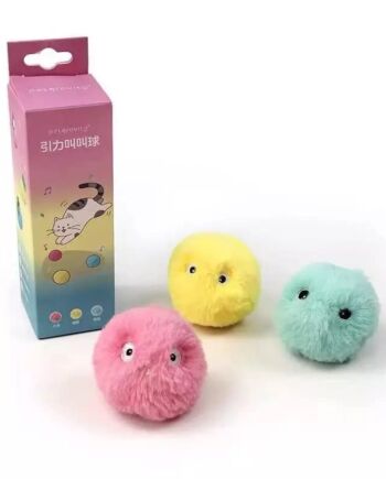 Heim & Tier Zabawka dla kota z kocimiętką, interaktywna piłka dla kota z elektronicznymi dźwiękami, dla kotów do zabawy, 3 sztuki w opakowaniu