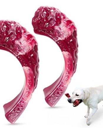 2 sztuki niezniszczalne zabawki dla psów do żucia agresywnych żucia, prawdziwy smak wołowiny trwały pies ząbkowanie zabawki kości dla dużych/średnich/małych szczeniaków (wołowina)