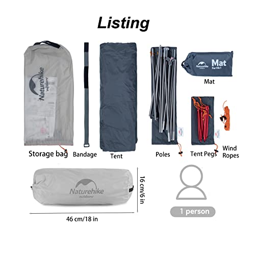 Naturehike VIK Namiot Ultralekki 3 Sezonowe Namioty z Plecakiem 20D Najlżejszy Przenośny Namiot na Wędrówki Kempingowe - obrazek 6