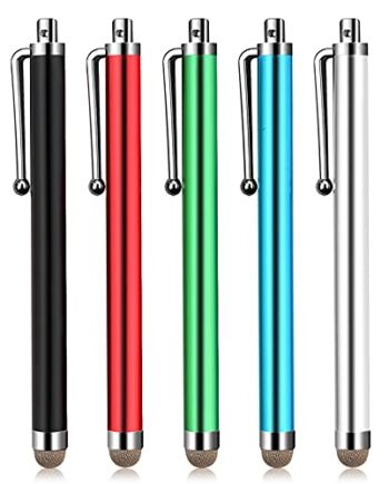 AUZOSL Rysiki z mikro włókna do ekranu dotykowego, bardzo gładki pojemnościowy rysik do iPada Pro Air mini iPhone Android Microsoft Surface, 5 sztuk