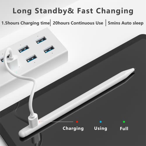 Rysik do iPad 2018-2022 z funkcją Palm Rejection, XIRON Stylus Pencil kompatybilny z Apple iPad Pro 11/12,9 Cala, iPad 10/9/8/7/6, iPad Air 5/4/3, iPad Mini 6/5 - obrazek 4