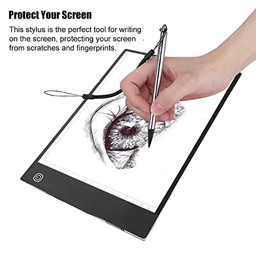 Rysiki do Ekranów Dotykowych, Rysik do Malowania z Ekranem Dotykowym Rysik Rezystancyjny ze Sprężynową Linką do POS PDA Navigator, do POS, PDA, Komputera Przemysłowego(Srebro) - obrazek 7