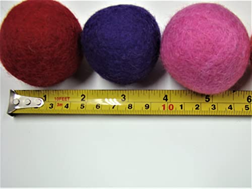 kivikis Felted Wool Cat Toys, Balls, Eco Friendly, Colorful & Beautiful, Eleganckie wzornictwo, Natural Felted Wool, Handmade Cat Toy. 5 cm, 6 kuleczek wełnianych - obrazek 2