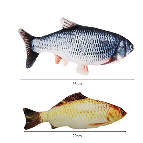 2 szt. zabawki dla kota, kręcąca się ryba, kot, zabawka dla kota, interaktywna zabawka rybna dla kotów, zmywalna pluszowa zabawka, potrząsająca zabawka, ruchoma symulacja ryb - obrazek 7