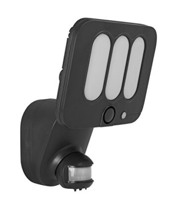 Smartwares Reflektor LED z czujnikiem ruchu i systemem alarmowym 110 dB / oświetlenie bezpieczeństwa z pilotem zdalnego sterowania / 550 lumenów