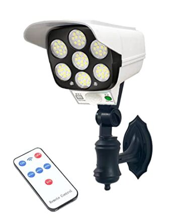 Lampa Słoneczna z Czujnikiem Ruchu (77LED). Nadzór Skupiony w Postaci Kamery Bezpieczeństwa. Uchwyt ´Scienny + Pilot Zdalnego Sterowania. Lampa z Panelem Słonecznym do Wnętrz i na Zewnątrz.