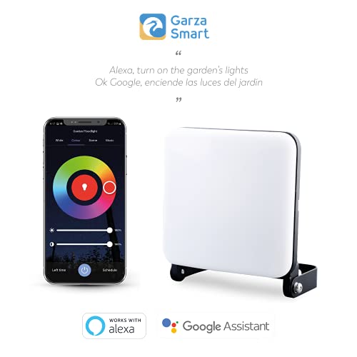 Garza Smarthome inteligentny reflektor LED, Wi-Fi, 24 W, możliwość ściemniania, białe światło, ze zmianą intensywności, temperatury i koloru, programowalny, kompatybilny z Amazon Alexa i Google Home - obrazek 4