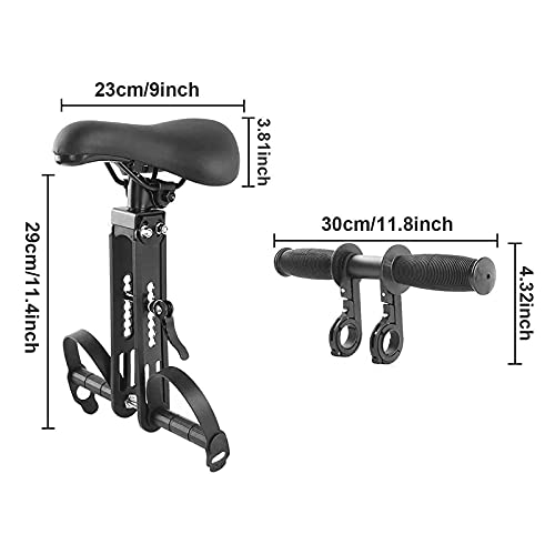 Rowerowe fotele dla dzieci, przednie siodełko rowerowe dla dzieci z mocowaniem na kierownicę, zdejmowane fotele rowerowe dla dzieci w wieku 2-5 lat i wszystkie rowery dla dorosłych, czarne - obrazek 7