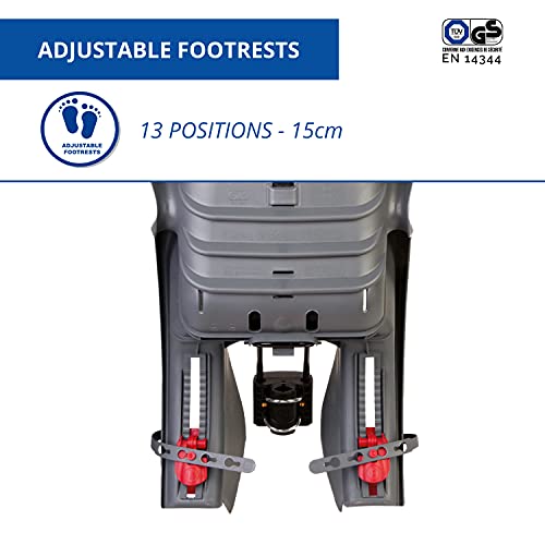 Mr Fox - Seggiolino Posteriore per Bicicletta - per Bambini fino a 22 kg, da 3 a 8 anni - si Fissa al Telaio - Grigio Scuro - obrazek 6